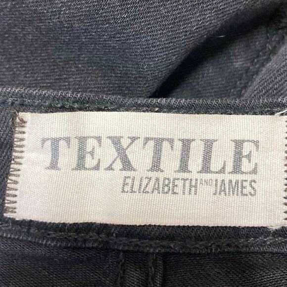 Elizabeth and James Alice Black Skinny Mid Rise Side Zip Denim Jeans Pants Sz 26 - Picture 4 of 6